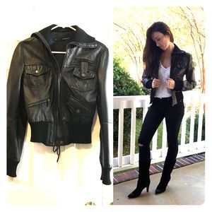 Leather moto jacket